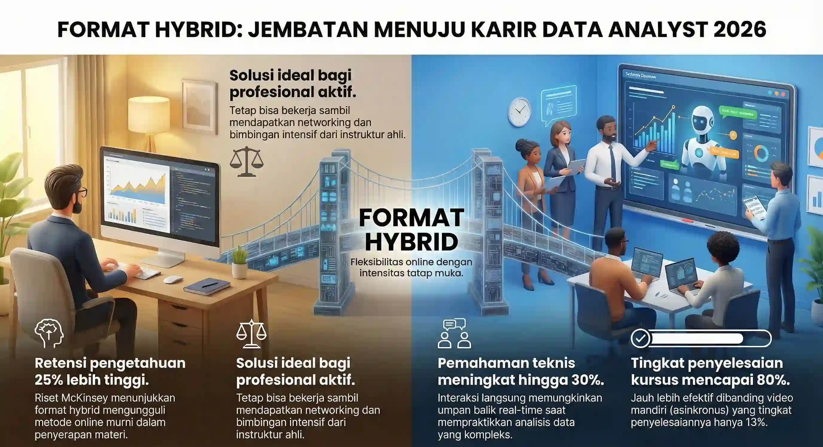 Kursus Data Analyst Online vs Offline 2026